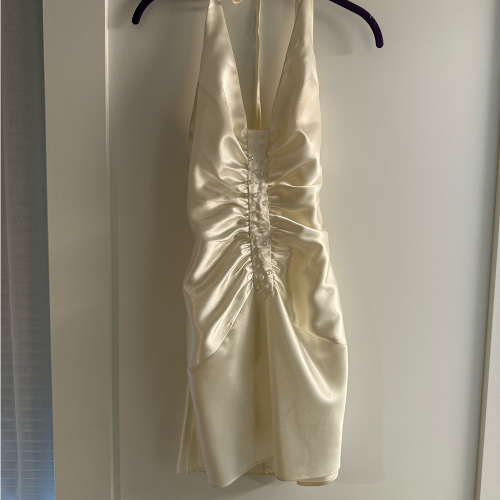 Jessica McClintock Cream Satin Dress